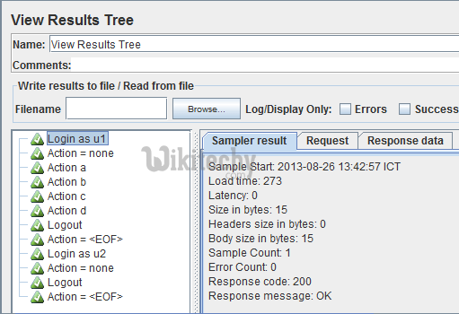  display of view result tree output